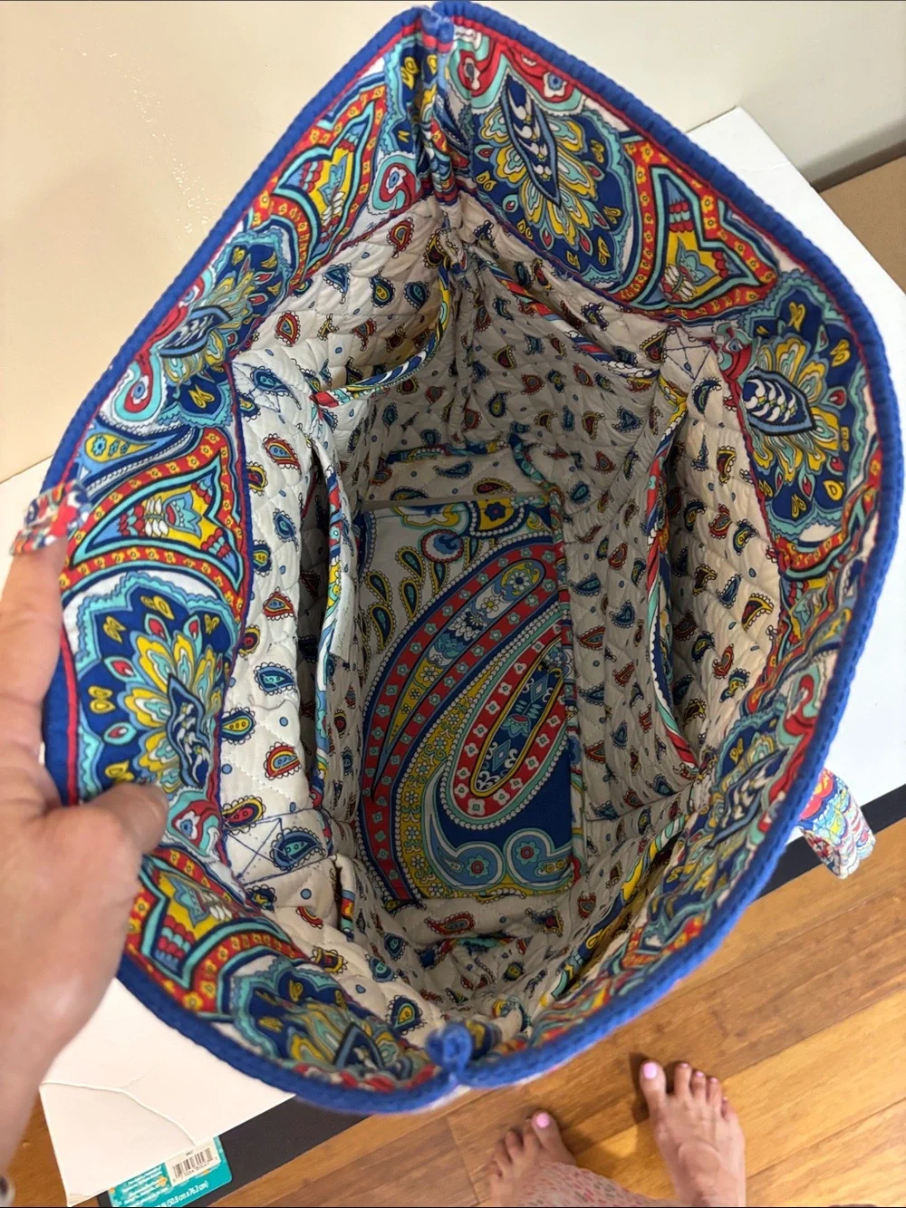 Vera Bradley Marina Paisley Large Tote Bag Retired Print